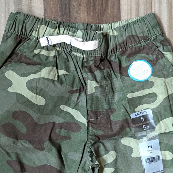 Carter's Toddler Boys Short Green CAMO Cotton with Pocket Real Drawcords… - Picture 2 of 6